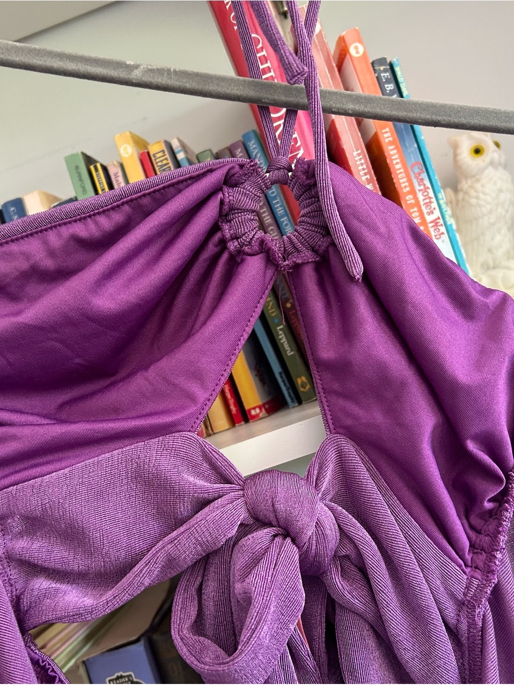Princess Polly Purple Tie-Front Cutout Romper - Picture 5 of 6